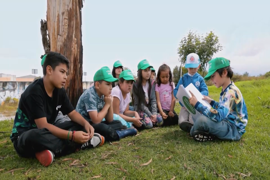 Grupos de niños y jóvenes que cuidan el ambiente