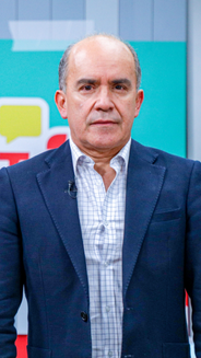 Wilson Quimbay en el set de Hablemos Bogotá.