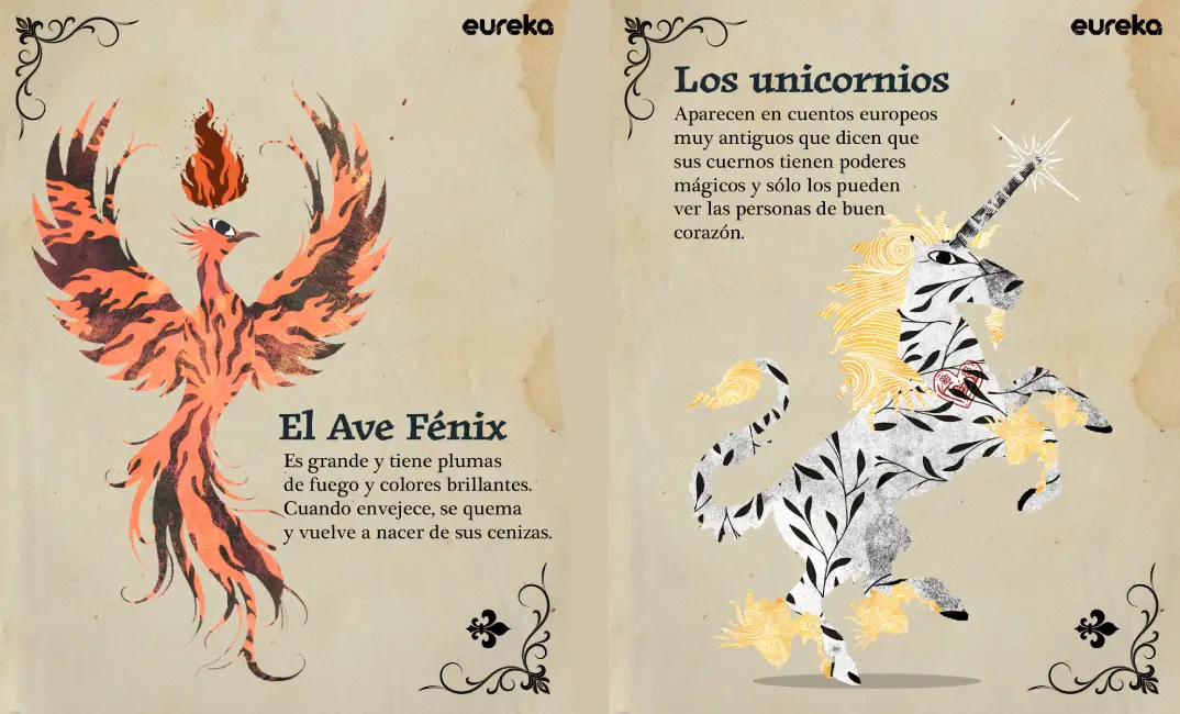 Criaturas mitológicas explicadas para niñas y niños -Ave fénix y unicornios