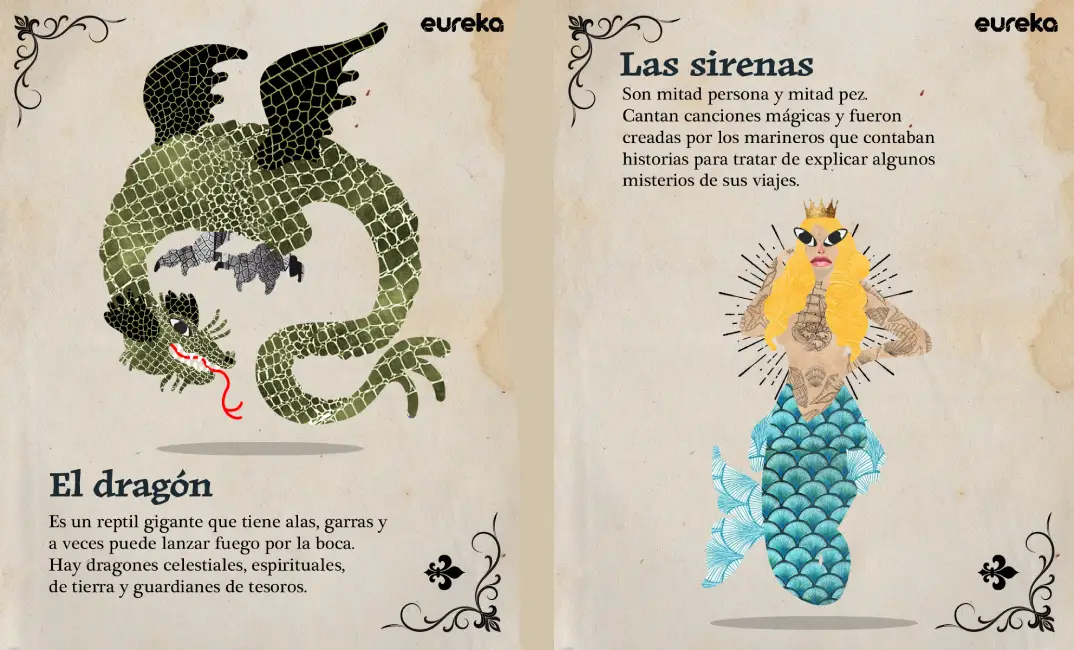 Dragones y sirenas seres mitológicos