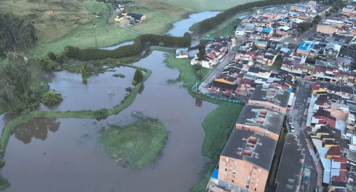 Foto aérea de las inundaciones en Facatativá.