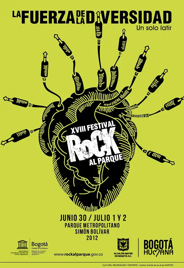 Afiche Rock al Parque 2012