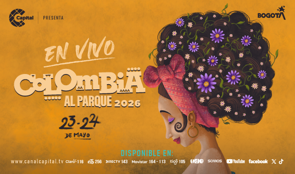 Ilustración de una mujer colombiana con la información de Colombia al parque, 23 y 24 de mayo