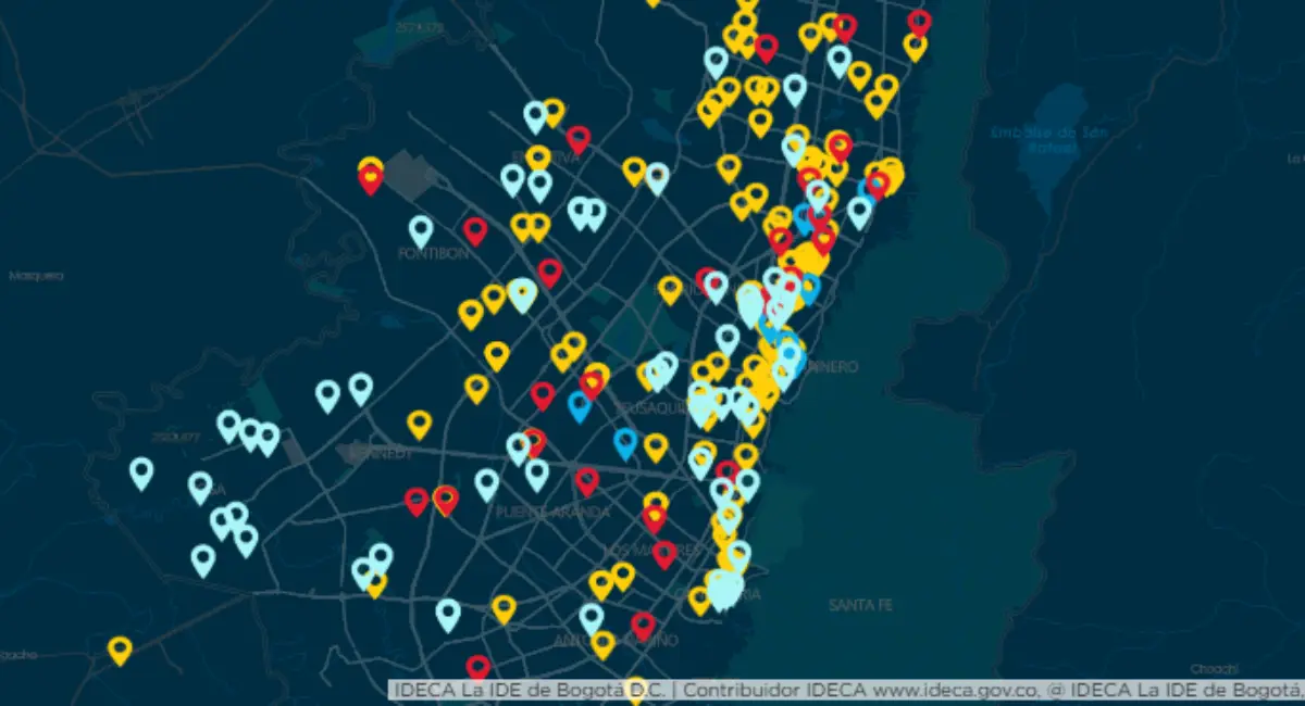 Mapa interactivo de Bogotá mundialista