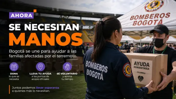 Se necesitan manos: Bomberos Bogotá apoya la operación en El Campín