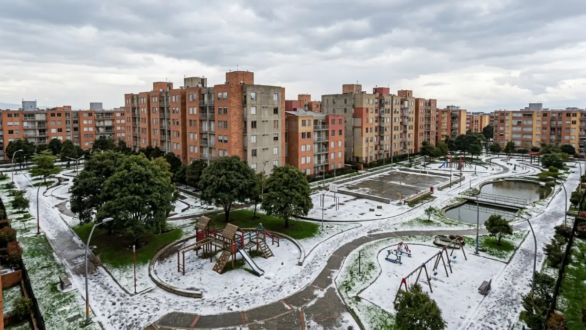 Granizada en Bogotá, referencia realizada con IA