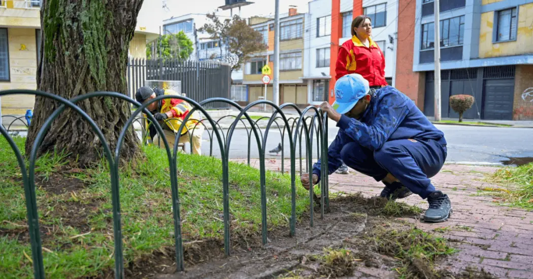 Personas realizando una actividad pedagógica en Bogotá